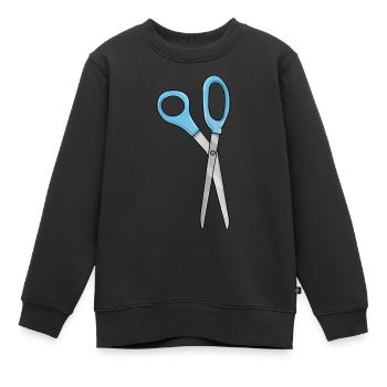 Schere - Kinder Premium Organic Sweatshirt - Schwarz - Vorne - AI Model Kid Female (0cm)