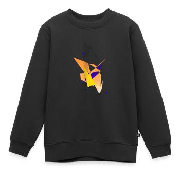 explore - Kids Premium Organic Sweatshirt - black - Front - AI Model Kid Female (0cm)