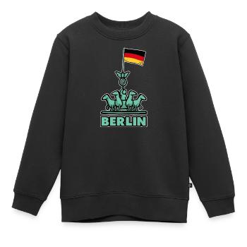 Berlin - Sweat Premium enfant bio - noir - Devant - AI Model Kid Female (0cm)