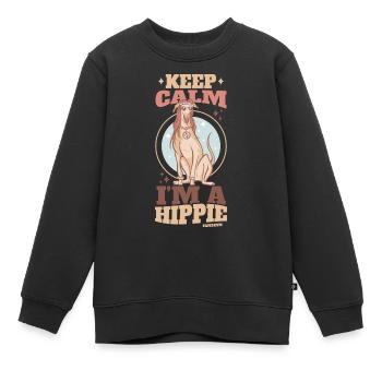 bleib locker ich bin ein Hippie - Kinder Premium Organic Sweatshirt - Schwarz - Vorne - AI Model Kid Female (0cm)