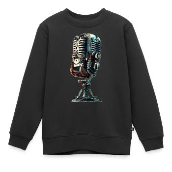 Mikrofon - Kinder Premium Organic Sweatshirt - Schwarz - Vorne - AI Model Kid Female (0cm)