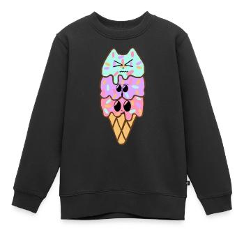 Crème glacée Kawaii 3Scoops | Original par. MMJ49 - Sweat Premium enfant bio - noir - Devant - AI Model Kid Female (0cm)