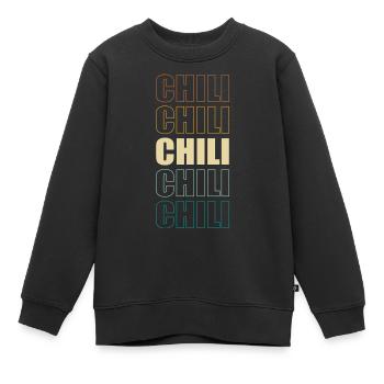 Vintage Chili Retro Pepper Spicy - Kinder Premium Organic Sweatshirt - Schwarz - Vorne - AI Model Kid Female (0cm)