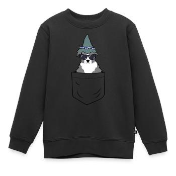 Hütehund aus der Tasche - Kinder Premium Organic Sweatshirt - Schwarz - Vorne - AI Model Kid Female (0cm)