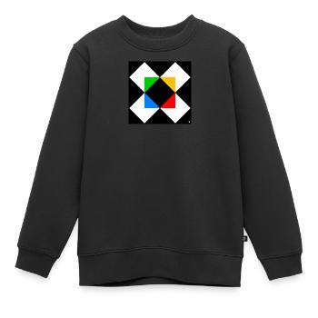 Dreieck im Quadrat 2 - Kinder Premium Organic Sweatshirt - Schwarz - Vorne - AI Model Kid Female (0cm)