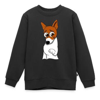 Jack Russel im Comicstyle Wolly Sheepling Gaming - Kinder Premium Organic Sweatshirt - Schwarz - Vorne - AI Model Kid Female (0cm)