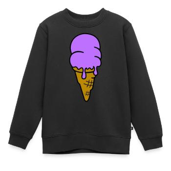 glace - Sweat Premium enfant bio - noir - Devant - AI Model Kid Female (0cm)