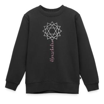 Chakra, Fleur, Chakra Du Coeur, Symbole - Sweat Premium enfant bio - noir - Devant - AI Model Kid Female (0cm)