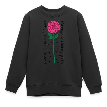 Everything beautiful goes through a thorny path - Kinder Premium Organic Sweatshirt - Schwarz - Vorne - AI Model Kid Female (0cm)