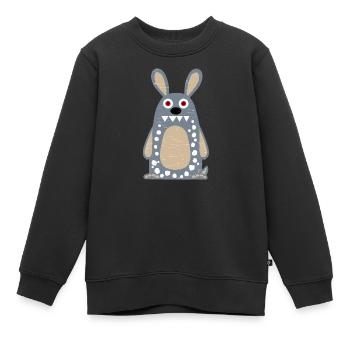 Lapin fou - Sweat Premium enfant bio - noir - Devant - AI Model Kid Female (0cm)