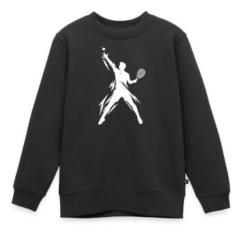 Tennisspieler Kunstwerk - Kinder Premium Organic Sweatshirt - Schwarz - Vorne - AI Model Kid Female (0cm)