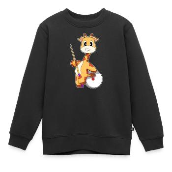 Giraffe Billiard Queue Sport - Kinder Premium Organic Sweatshirt - Schwarz - Vorne - AI Model Kid Female (0cm)