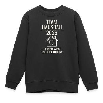 Team Hausbau - Kinder Premium Organic Sweatshirt - Schwarz - Vorne - AI Model Kid Female (0cm)