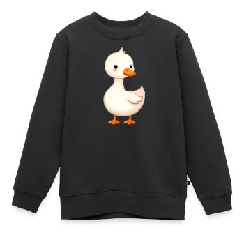 Gans - Kinder Premium Organic Sweatshirt - Schwarz - Vorne - AI Model Kid Female (0cm)