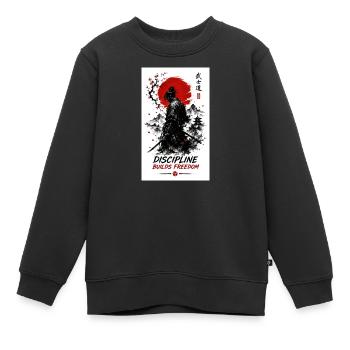 Disziplin formt Freiheit - Kinder Premium Organic Sweatshirt - Schwarz - Vorne - AI Model Kid Female (0cm)