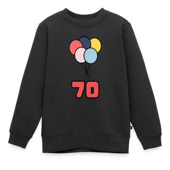 70. 70 ANS. 70e ANNIVERSAIRE. ANNIVERSAIRE 70 ANS. - Sweat Premium enfant bio - noir - Devant - AI Model Kid Female (0cm)