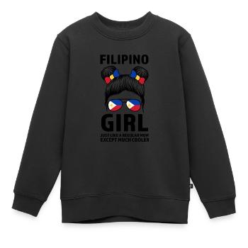 Philippinisch Filipino Philippinisches Geschenk - Kinder Premium Organic Sweatshirt - Schwarz - Vorne - AI Model Kid Female (0cm)