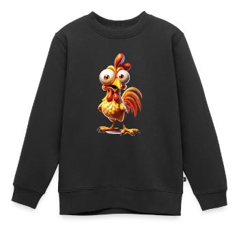 Lustiges Huhn Huhn Lustiges Bild - Kinder Premium Organic Sweatshirt - Schwarz - Vorne - AI Model Kid Female (0cm)