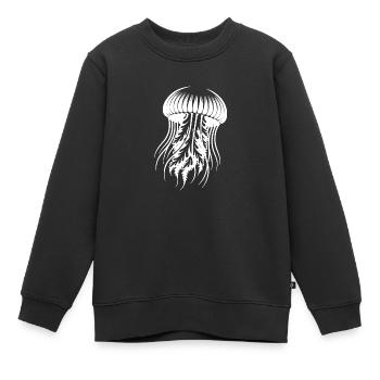 Méduse flottante et dangereuse - Sweat Premium enfant bio - noir - Devant - AI Model Kid Female (0cm)