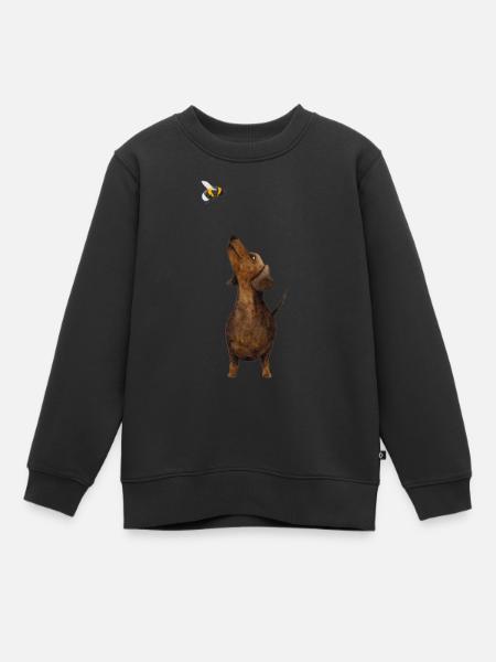 Dackel mit Hummel - Süßestes Dackel Geschenk ever! - Kinder Premium Organic Sweatshirt - Schwarz