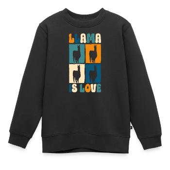 Llama Nutztier Südamerika Sanft - Kinder Premium Organic Sweatshirt - Schwarz - Vorne - AI Model Kid Female (0cm)