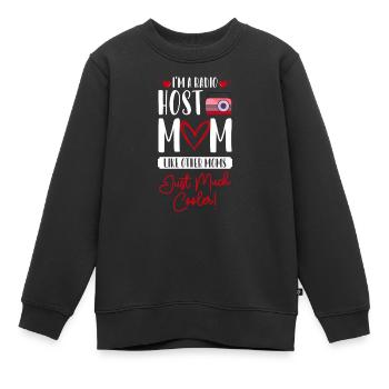 Présentateur, annonceur, conférencier de programme, émission - Sweat Premium enfant bio - noir - Devant - AI Model Kid Female (0cm)