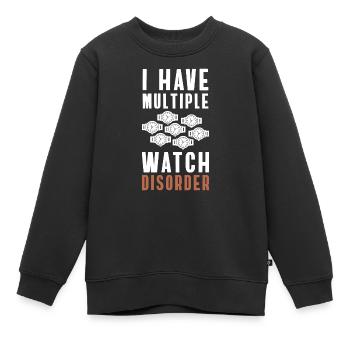 Watch Collector Movement Collector - Kids Premium Organic Sweatshirt - black - Front - AI Model Kid Female (0cm)