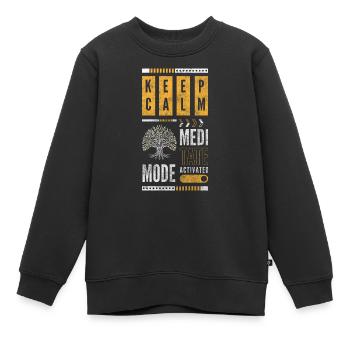 Yoga Relaxation Mindful Karma - Sweat Premium enfant bio - noir - Devant - AI Model Kid Female (0cm)