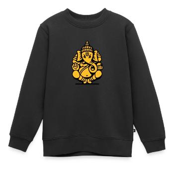 Ganesha Elephant No.04.2_2c - Sweat Premium enfant bio - noir - Devant - AI Model Kid Female (0cm)