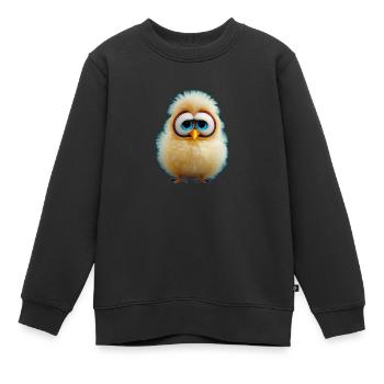 poussin super mignon - Sweat Premium enfant bio - noir - Devant - AI Model Kid Female (0cm)