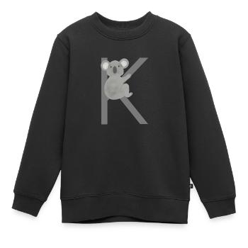 K - KOALA - ABC, Alphabet, Buchstabe, Tier, Name - Kinder Premium Organic Sweatshirt - Schwarz - Vorne - AI Model Kid Female (0cm)