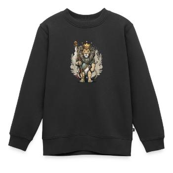 Royaume rugissant - Sweat Premium enfant bio - noir - Devant - AI Model Kid Female (0cm)