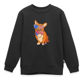 4 juillet Couleurs nationales Fête nationale des États-Unis - Sweat Premium enfant bio - noir - Devant - AI Model Kid Female (0cm)