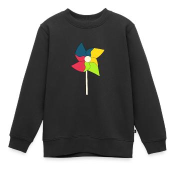 Windrad Windräder - Kinder Premium Organic Sweatshirt - Schwarz - Vorne - AI Model Kid Female (0cm)