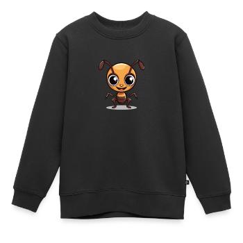 Bug heureux - Sweat Premium enfant bio - noir - Devant - AI Model Kid Female (0cm)