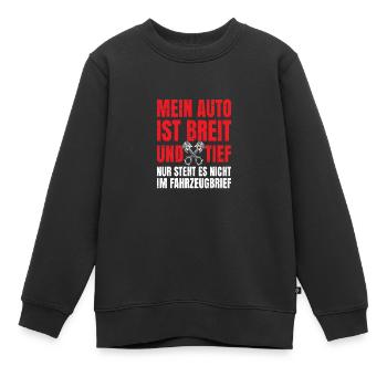 Mein Auto ist Breit und Tief - Kinder Premium Organic Sweatshirt - Schwarz - Vorne - AI Model Kid Female (0cm)