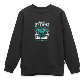 Mein Auto ist tiefer als die Polizei erlaubt - Kinder Premium Organic Sweatshirt - Schwarz - Vorne - AI Model Kid Female (0cm)