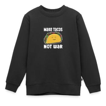 Faites des tacos pas la guerre - Sweat Premium enfant bio - noir - Devant - AI Model Kid Female (0cm)