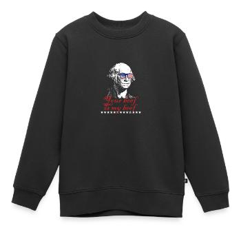 George Washington Your Beef Is My Beef Rapper - Kinder Premium Organic Sweatshirt - Schwarz - Vorne - AI Model Kid Female (0cm)