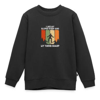 Pistes de ski Ski raide Skis d’hiver - Sweat Premium enfant bio - noir - Devant - AI Model Kid Female (0cm)