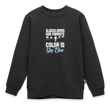 Slackline Gear Balançoire d’intérieur pour slackline - Sweat Premium enfant bio - noir - Devant - AI Model Kid Female (0cm)
