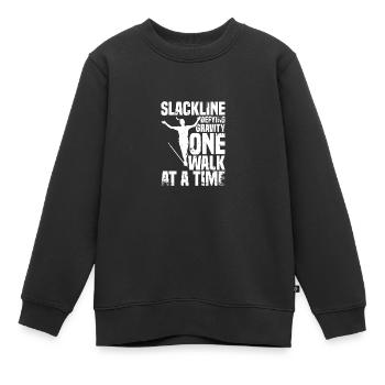 Slackline Board Gear Balançoire de slackline - Sweat Premium enfant bio - noir - Devant - AI Model Kid Female (0cm)