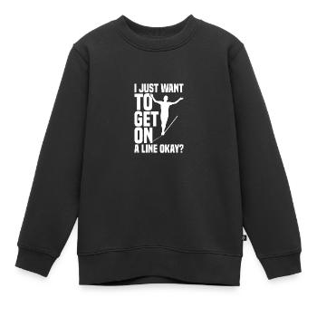 Slackline d’intérieur Course d’obstacles Slackliner - Sweat Premium enfant bio - noir - Devant - AI Model Kid Female (0cm)