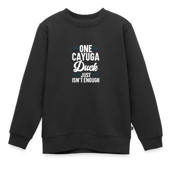 Cayuga Canard Enclos Nourriture Animal En Peluche Cayuga - Sweat Premium enfant bio - noir - Devant - AI Model Kid Female (0cm)