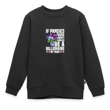 Graines de pensée Pensées pour l’extérieur Fleur de pensée - Sweat Premium enfant bio - noir - Devant - AI Model Kid Female (0cm)