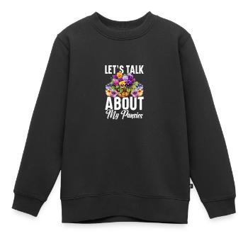 Graines de pensée Pensées pour l’extérieur Fleur de pensée - Sweat Premium enfant bio - noir - Devant - AI Model Kid Female (0cm)