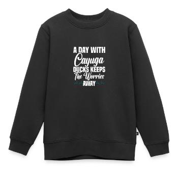 Cayuga Duck Owner Jouets d’enclos d’animaux en peluche - Sweat Premium enfant bio - noir - Devant - AI Model Kid Female (0cm)