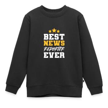 Meilleurs journalistes d’information. Journaliste d’actualité Gif - Sweat Premium enfant bio - noir - Devant - AI Model Kid Female (0cm)