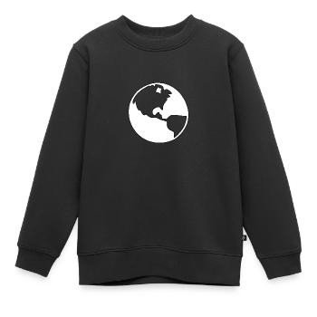 Silhouette du globe terrestre - Sweat Premium enfant bio - noir - Devant - AI Model Kid Female (0cm)
