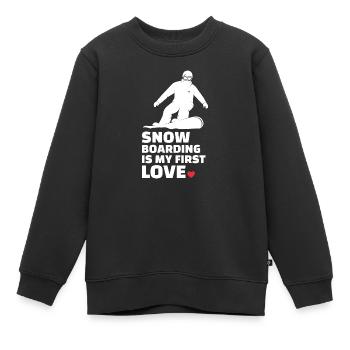 Ich Liebe Snowboarden Stylish Snowboarding - Kinder Premium Organic Sweatshirt - Schwarz - Vorne - AI Model Kid Female (0cm)